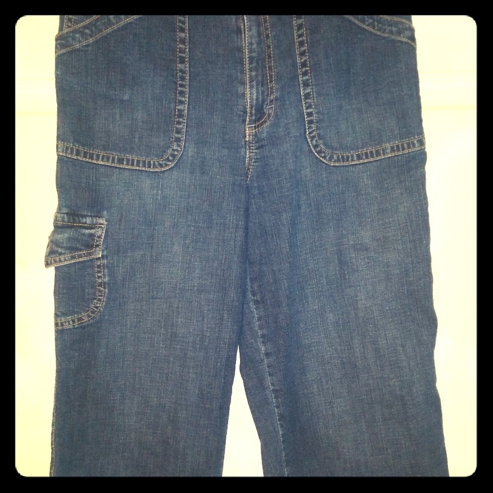 Chicos Platinum Size 0 Cropped Blue Jeans Straight